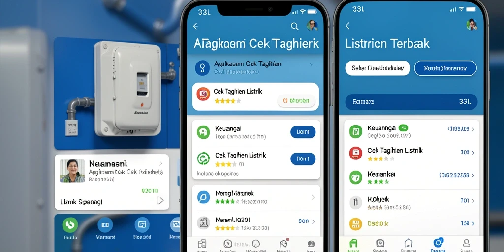 Antarmuka pengguna aplikasi 33L untuk cek tagihan listrik.
