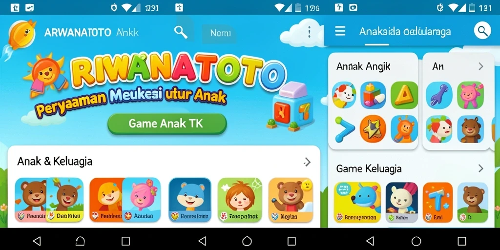 Tampilan antarmuka ARWANATOTO yang ceria dan edukatif.