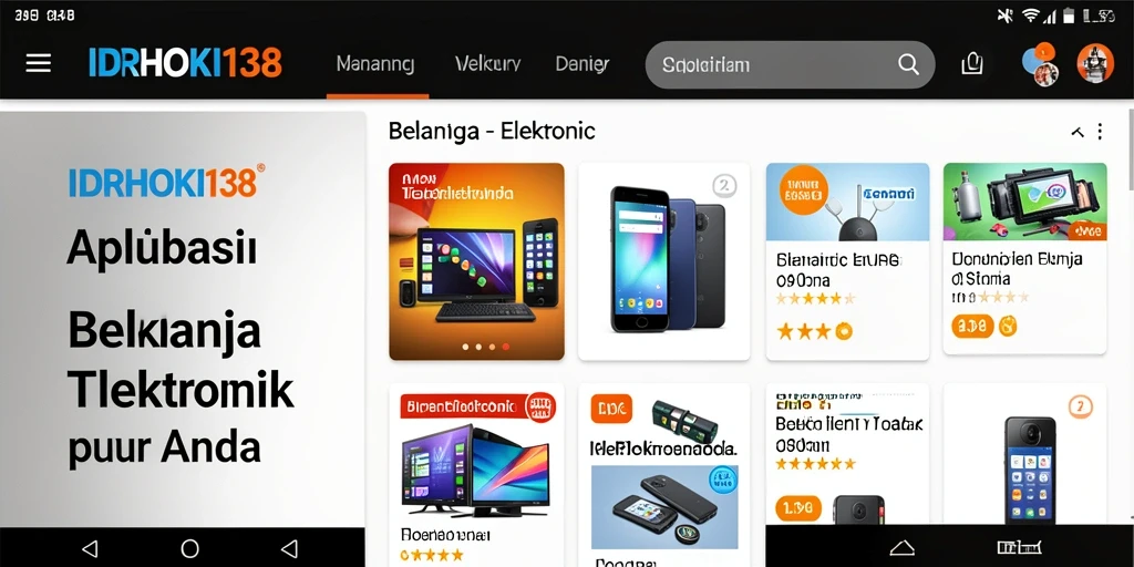 Tampilan antarmuka utama IDRHOKI138 untuk belanja elektronik.
