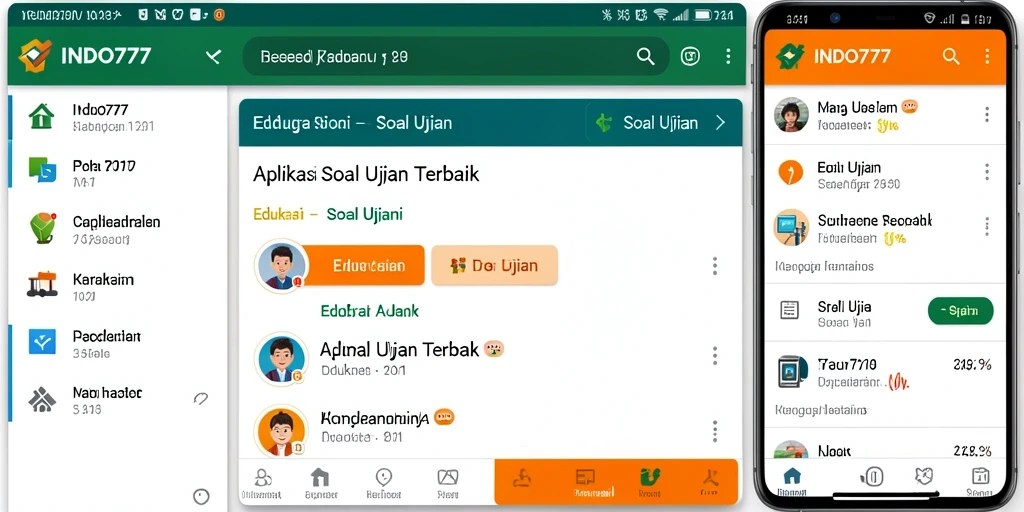 Antarmuka pengguna aplikasi Soal Ujian yang interaktif.