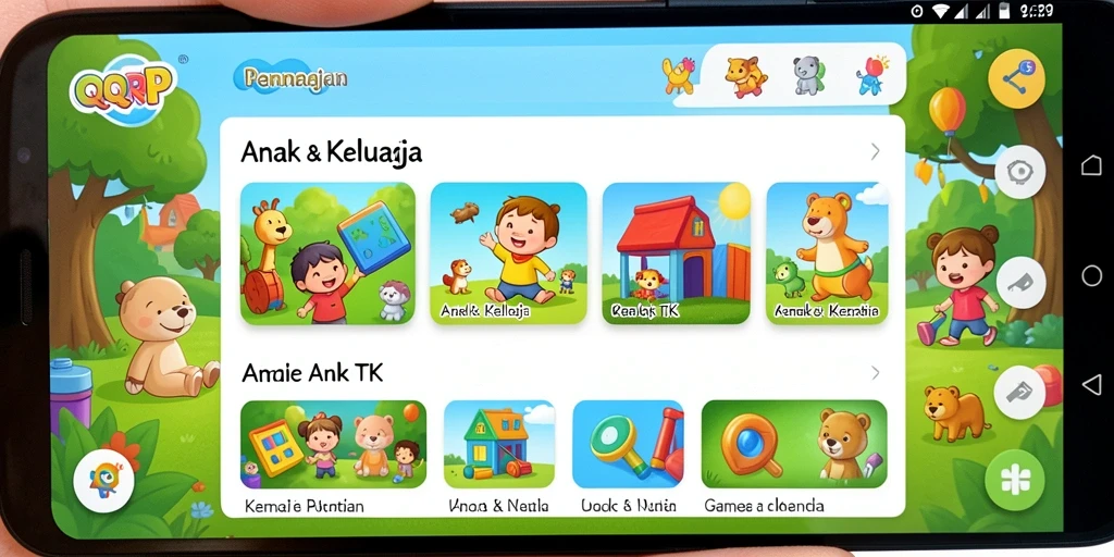 Tampilan antarmuka <strong>QQRP</strong> yang ceria dan edukatif.