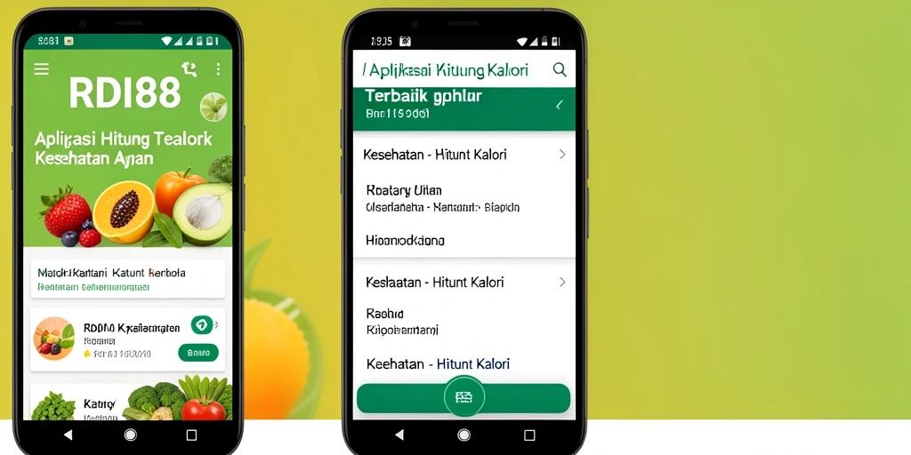 Antarmuka aplikasi RDI88 untuk hitung kalori yang user-friendly.