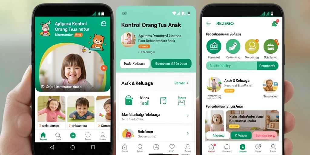 Tampilan antarmuka REZEGO yang intuitif untuk kontrol orang tua.