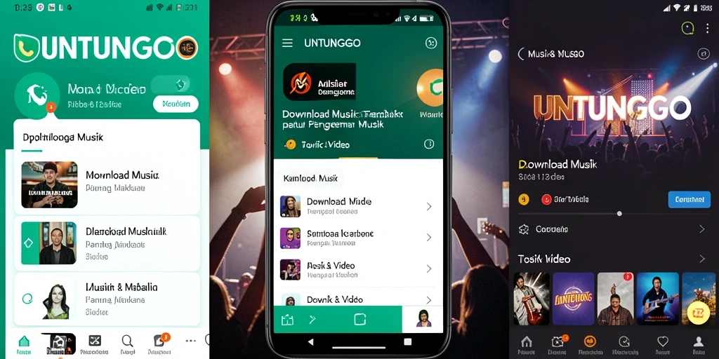 Antarmuka UNTUNGGO yang sederhana dan fungsional untuk Download Musik.