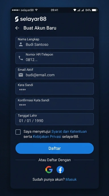 Panduan Membuat Akun Baru Selayar88